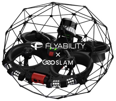 Flyability GeoSLAM Partnership Logo 400x349