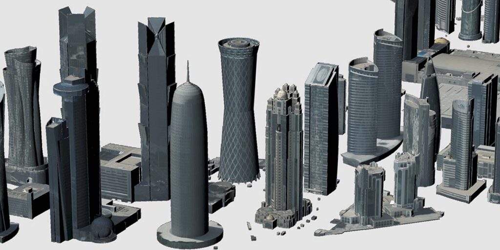 True 3D City Model Of Doha Qatar Provided By Centre For Geographic Information Systems CGIS