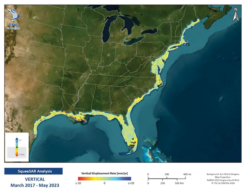 Figure 5 InSAR Analysis For The NOAA U.S. East Coast Historical InSAR Analysis Task Order